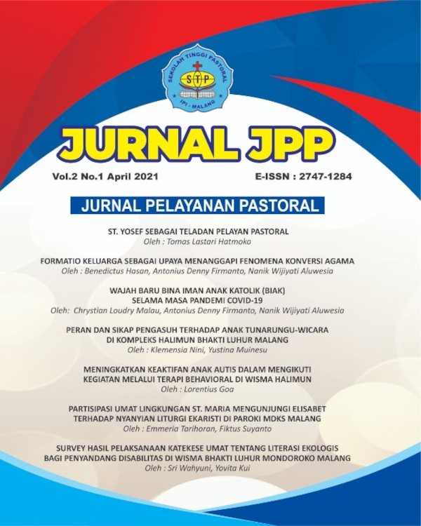 					View  Jurnal Pelayanan Pastoral (JPP) Vol. 3 No. 1  April 2022
				